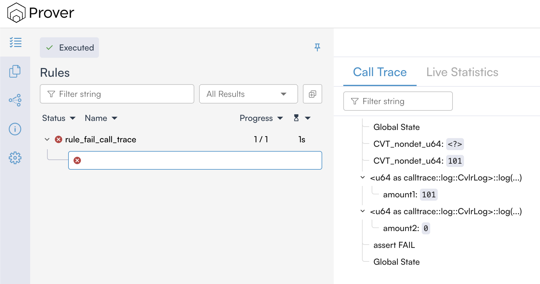 A call trace example