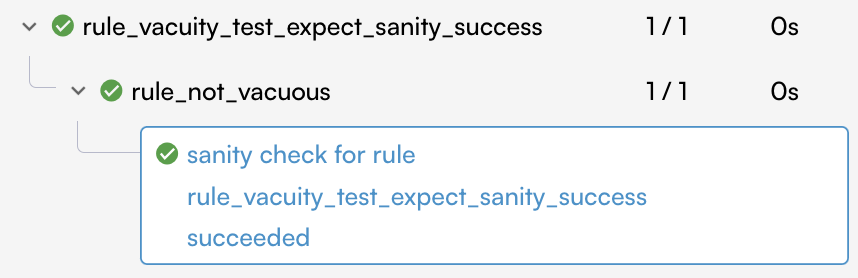 A passed rule in the Certora Rule Report